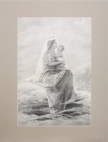 Богоматерь с младенцем (литография, начало XX века), Германия артикул 5134b.