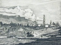 Северный вид Лавры Литография (первая половина XX века), Россия артикул 5216b.
